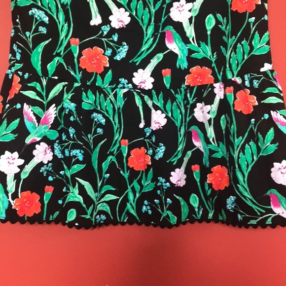 Kate Spade Jardin Poplin Peplum Hummingbird Top Size XS - Picture 8 of 14